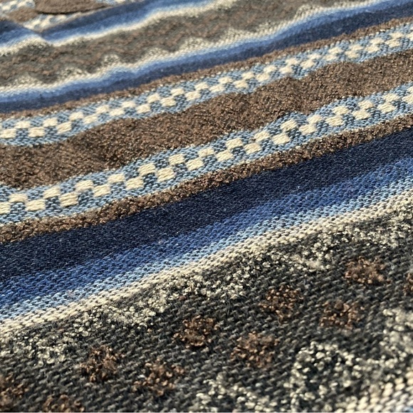 Vintage striped geometric Aztec wool blend woven flannel button down shirt - Picture 3 of 11